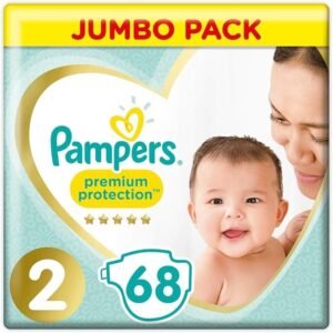 Pampers Baby Dry Size 2 Jumbo+Belt Pack, 4kg-8kg – 68 Pcs | Made in UK